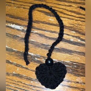 Black Heart crochet bookmark